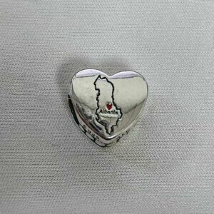 Pandora I Love Republic of Albania Exclusive Heart Charm, S925 Silver Jewelry
